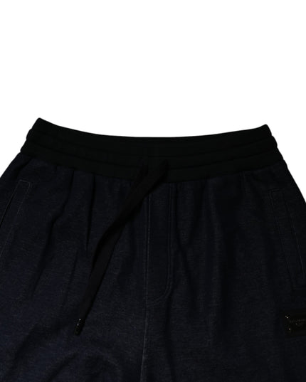 Dolce & Gabbana Black Jacquard Jogger Men Sweatpants Pants