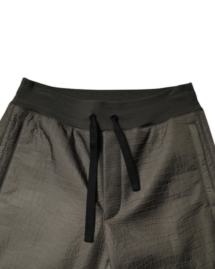 Dolce & Gabbana Brown Lambskin Leather Men Sweatpants Pants