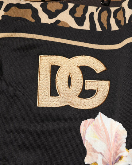 Dolce & Gabbana Black Floral Cotton Jogger Sweatpants Pants