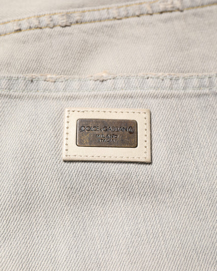 Dolce & Gabbana Light Gray Cotton Skinny Denim Jeans