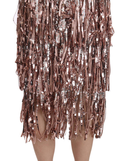 Dolce & Gabbana Sequin Embellished Fringe Midi Pencil Skirt