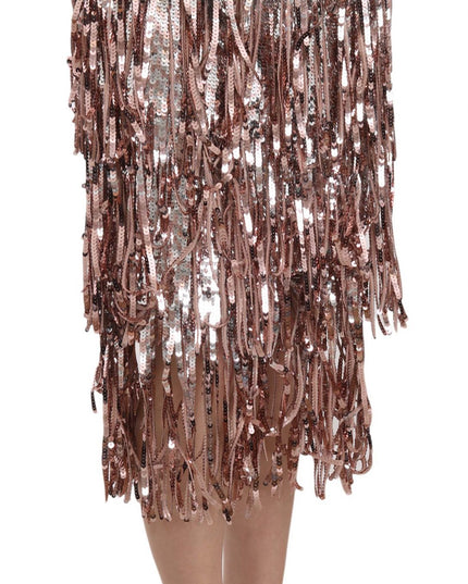Dolce & Gabbana Sequin Embellished Fringe Midi Pencil Skirt