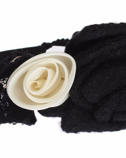 Dolce & Gabbana Diadem Headband Tiara White Rose Crystal Hair Gold