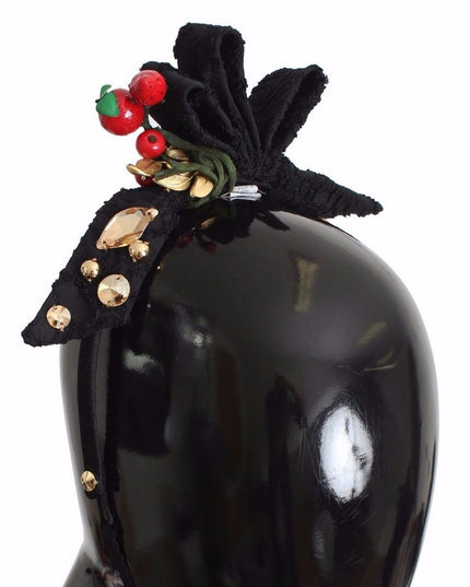 Dolce & Gabbana Diadem Headband Tiara Berry Fruit Crystal Bow Hair