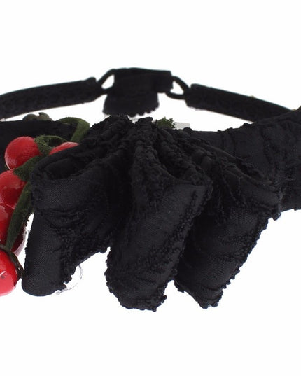 Dolce & Gabbana Diadem Headband Tiara Berry Fruit Crystal Bow Hair