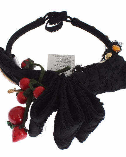 Dolce & Gabbana Diadem Headband Tiara Berry Fruit Crystal Bow Hair