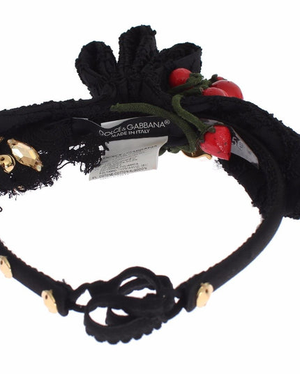 Dolce & Gabbana Diadem Headband Tiara Berry Fruit Crystal Bow Hair