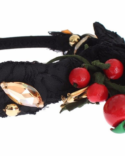Dolce & Gabbana Diadem Headband Tiara Berry Fruit Crystal Bow Hair