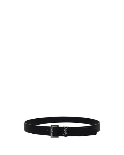 Saint Laurent Black Calf Leather Bos Taurus Regular Belt