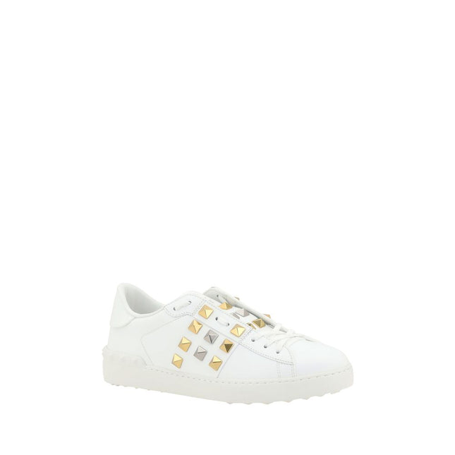 Valentino Garavani White Calf Leather Bos Taurus Low Top Sneakers