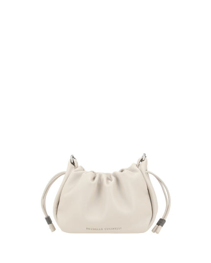 Brunello Cucinelli Beige Calf Leather Bos Taurus Shoulder Bag