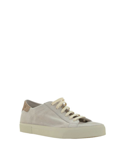 Brunello Cucinelli Cream White Leather Sneakers
