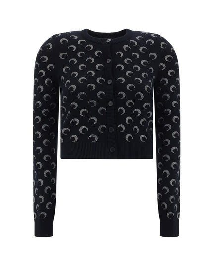 Marine Serre Black Viscose Cardigan