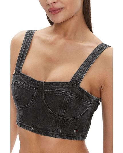 Tommy Hilfiger Jeans Black Recycled Cotton Top