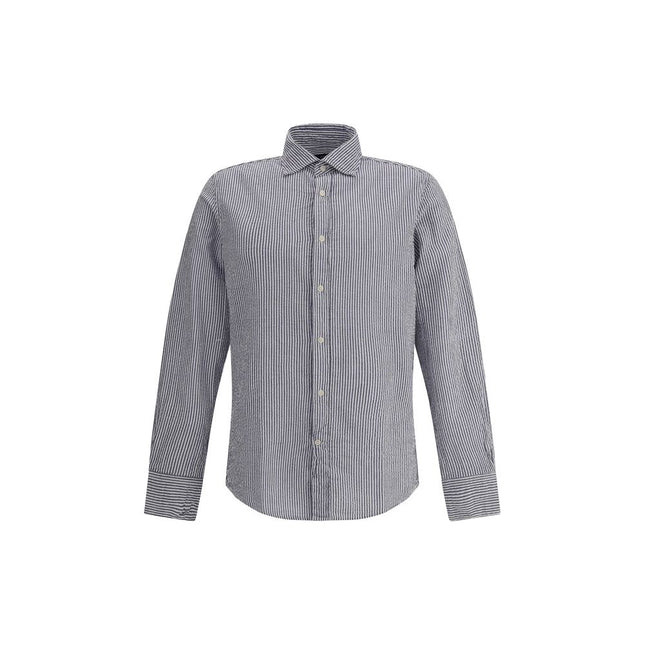 Deperlu Blue Cotton Pattern Shirt