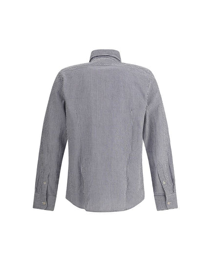 Deperlu Blue Cotton Pattern Shirt