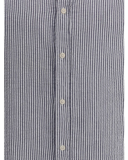 Deperlu Blue Cotton Pattern Shirt