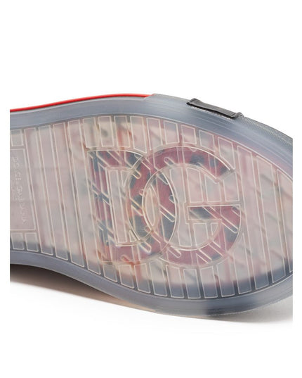 Dolce & Gabbana Black And White Leather Low Top Sneakers