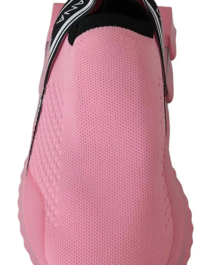Dolce & Gabbana Pink Low Top Sorrento Sneakers Slip On Casual Shoes
