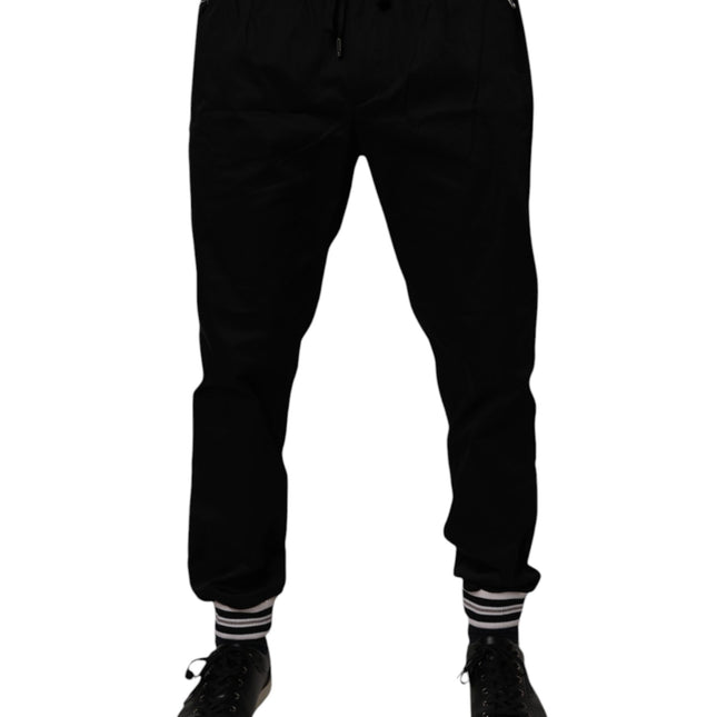 Dolce & Gabbana Black Cotton Stretch Jogger Sweatpants Pants