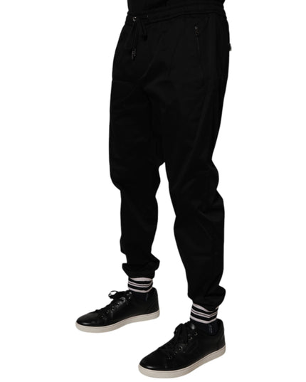 Dolce & Gabbana Black Cotton Stretch Jogger Sweatpants Pants