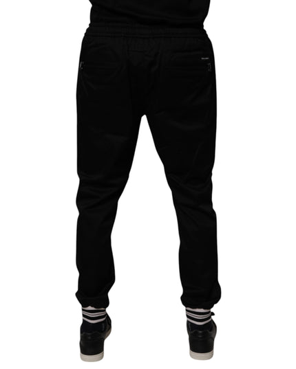 Dolce & Gabbana Black Cotton Stretch Jogger Sweatpants Pants