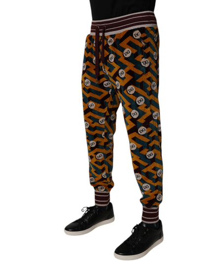 Dolce & Gabbana Multicolor Logo Monogram Jogger Sweatpants Pants