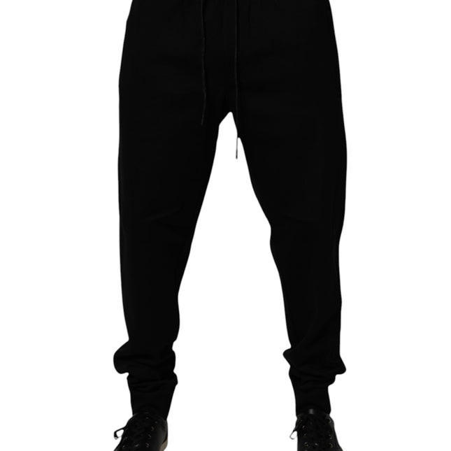 Dolce & Gabbana Black Cotton Blend Jogger Sweatpants Pants