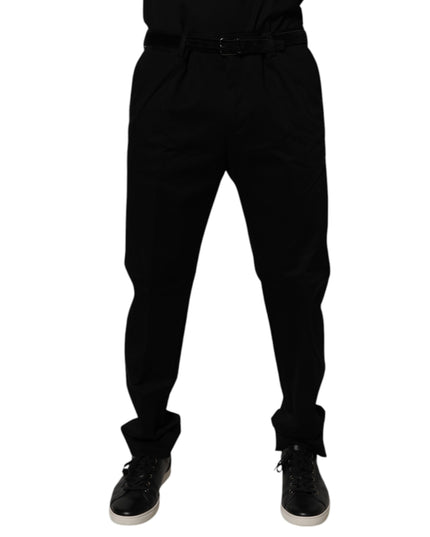 Dolce & Gabbana Black Cotton Men Skinny Dress Formal Pants
