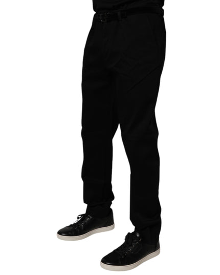 Dolce & Gabbana Black Cotton Men Skinny Dress Formal Pants