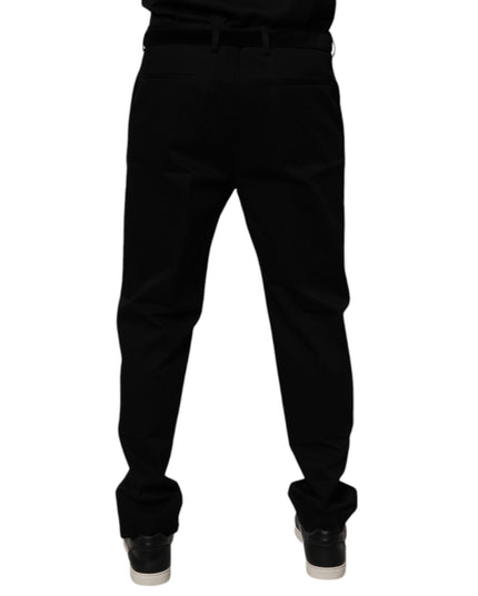 Dolce & Gabbana Black Cotton Men Skinny Dress Formal Pants