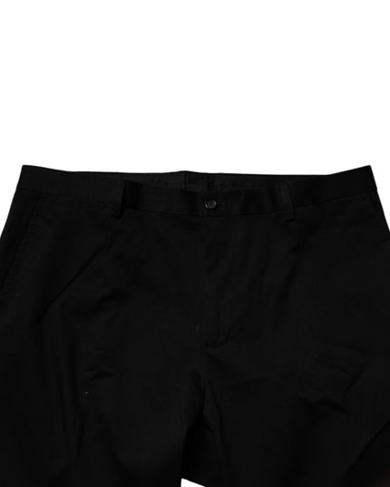 Dolce & Gabbana Black Cotton Men Skinny Dress Formal Pants