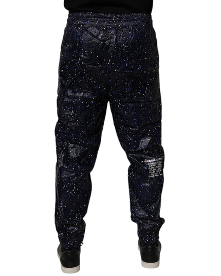 Dolce & Gabbana Dark Blue DG Game Print Cotton Jogger Pants