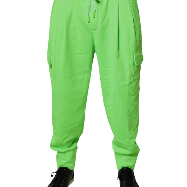 Dolce & Gabbana Neon Green Cargo Jogger Men Sweatpants Pants