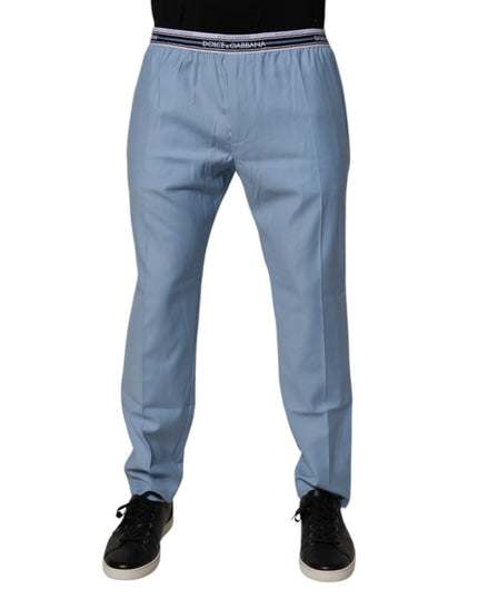 Dolce & Gabbana Blue Cotton Stretch Chino Pants