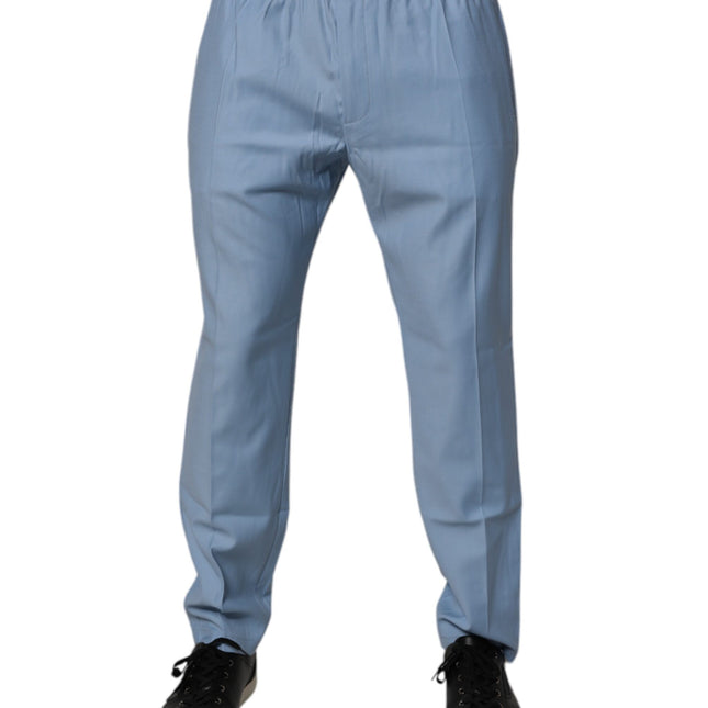 Dolce & Gabbana Blue Cotton Stretch Chino Pants