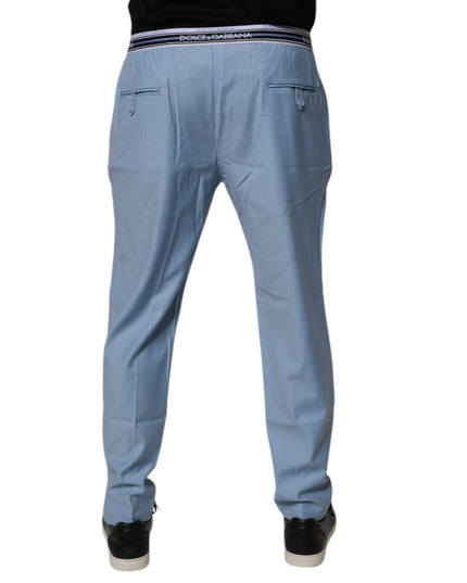 Dolce & Gabbana Blue Cotton Stretch Chino Pants