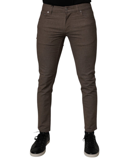 Dolce & Gabbana Brown Cotton Stretch Chino Pants