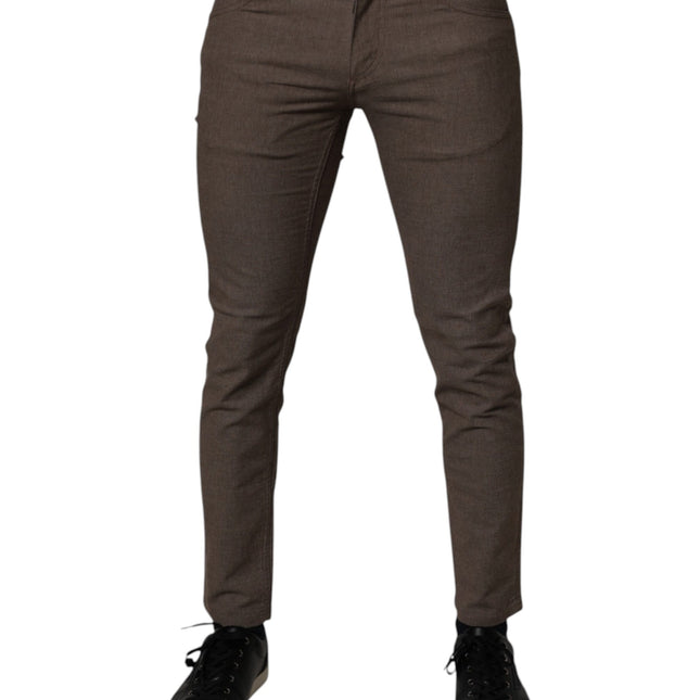 Dolce & Gabbana Brown Cotton Stretch Chino Pants