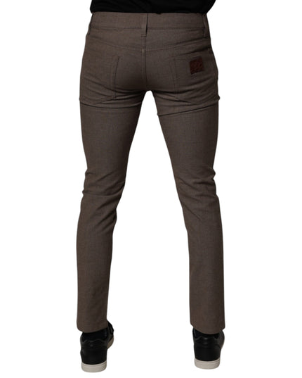 Dolce & Gabbana Brown Cotton Stretch Chino Pants