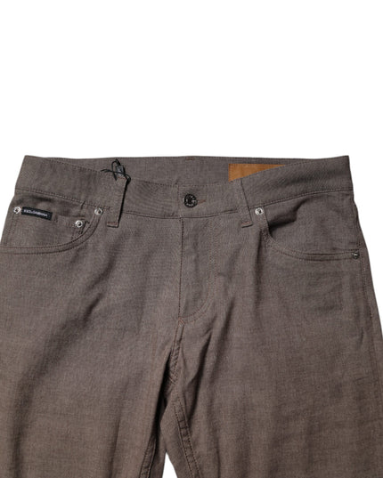 Dolce & Gabbana Brown Cotton Stretch Chino Pants