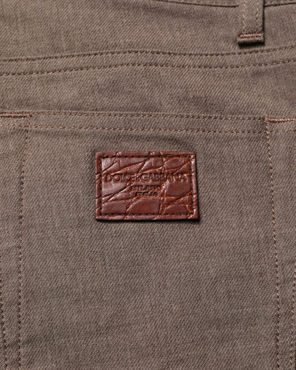Dolce & Gabbana Brown Cotton Stretch Chino Pants