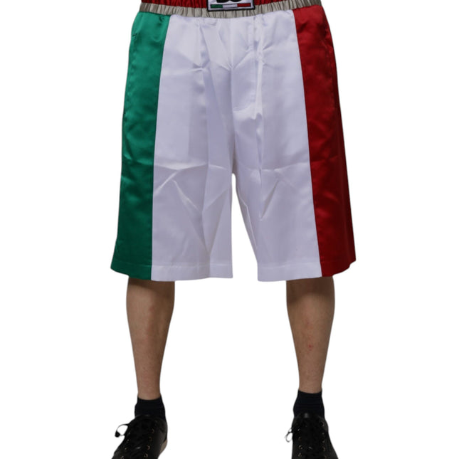 Dolce & Gabbana Multicolor Italia Polyester Bermuda Shorts
