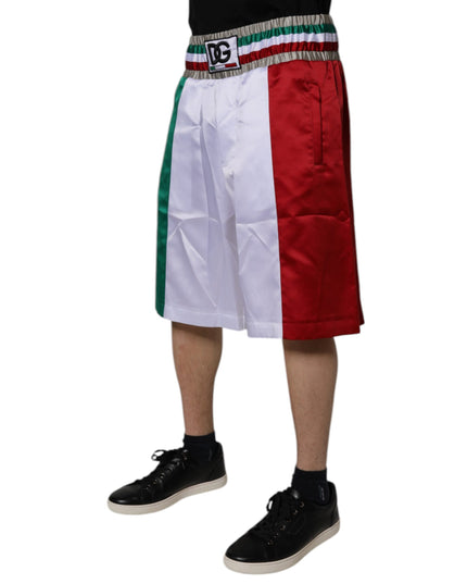 Dolce & Gabbana Multicolor Italia Polyester Bermuda Shorts