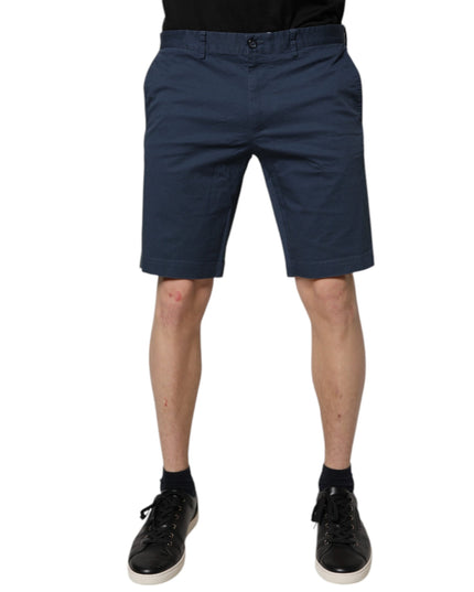 Dolce & Gabbana Blue Cotton Mid Waist Men Bermuda Shorts