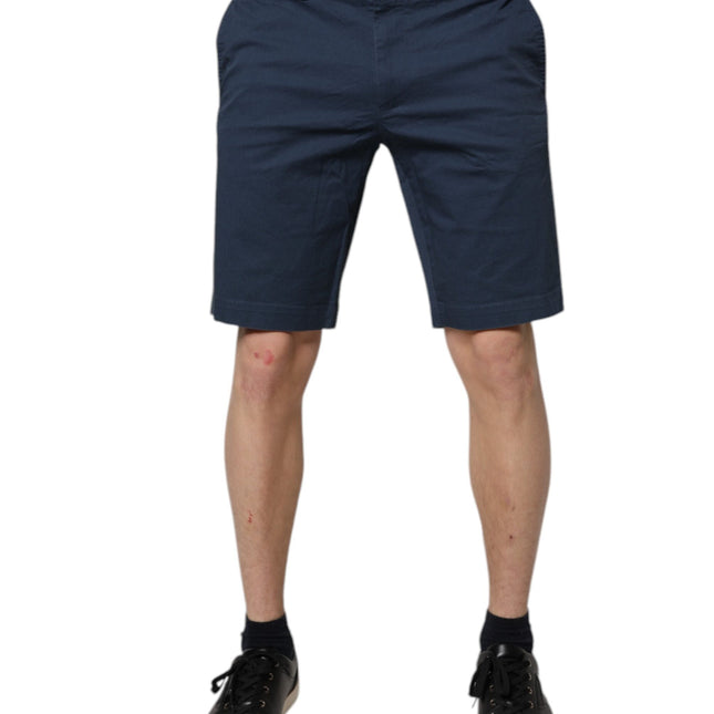 Dolce & Gabbana Blue Cotton Mid Waist Men Bermuda Shorts