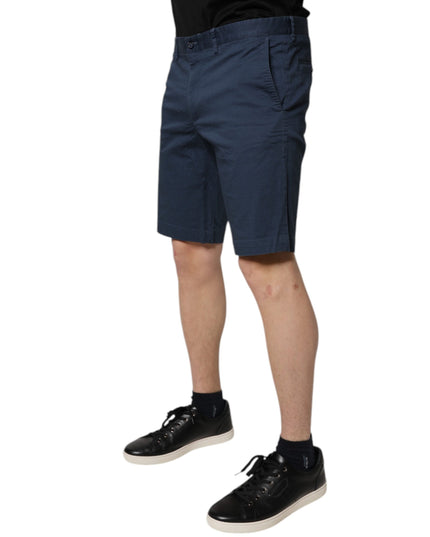 Dolce & Gabbana Blue Cotton Mid Waist Men Bermuda Shorts