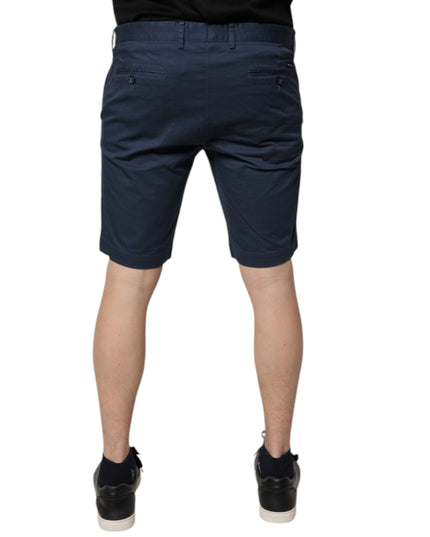 Dolce & Gabbana Blue Cotton Mid Waist Men Bermuda Shorts