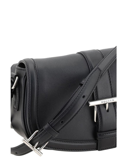Alexander McQueen Black Calf Leather Bos Taurus Shoulder Bag
