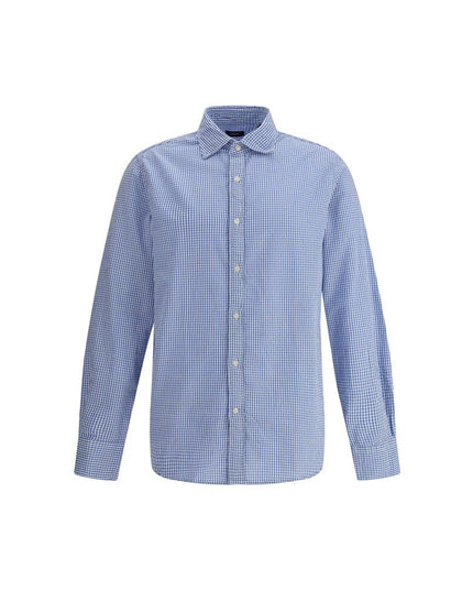 Deperlu Light Blue Cotton Pattern Shirt
